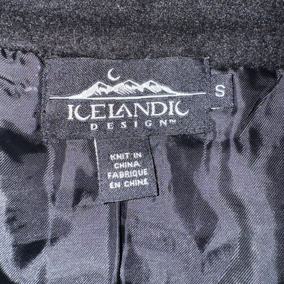 Vintage 1990s Icelandic Design Womens Blue 100% Wool Nordic Hippy Cardigan Sz S - Picture 2 of 6